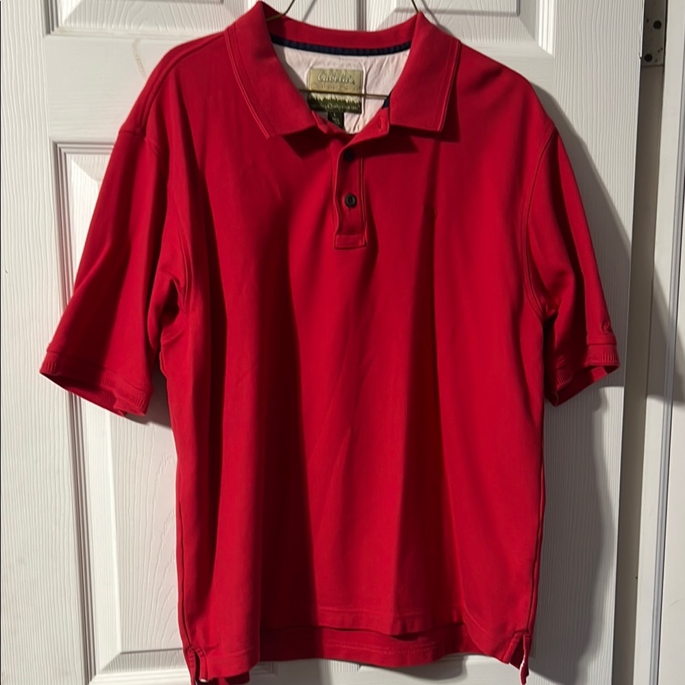 Men’s Cabela’s Outfitter series large Red Polo Shirt Pima cotton